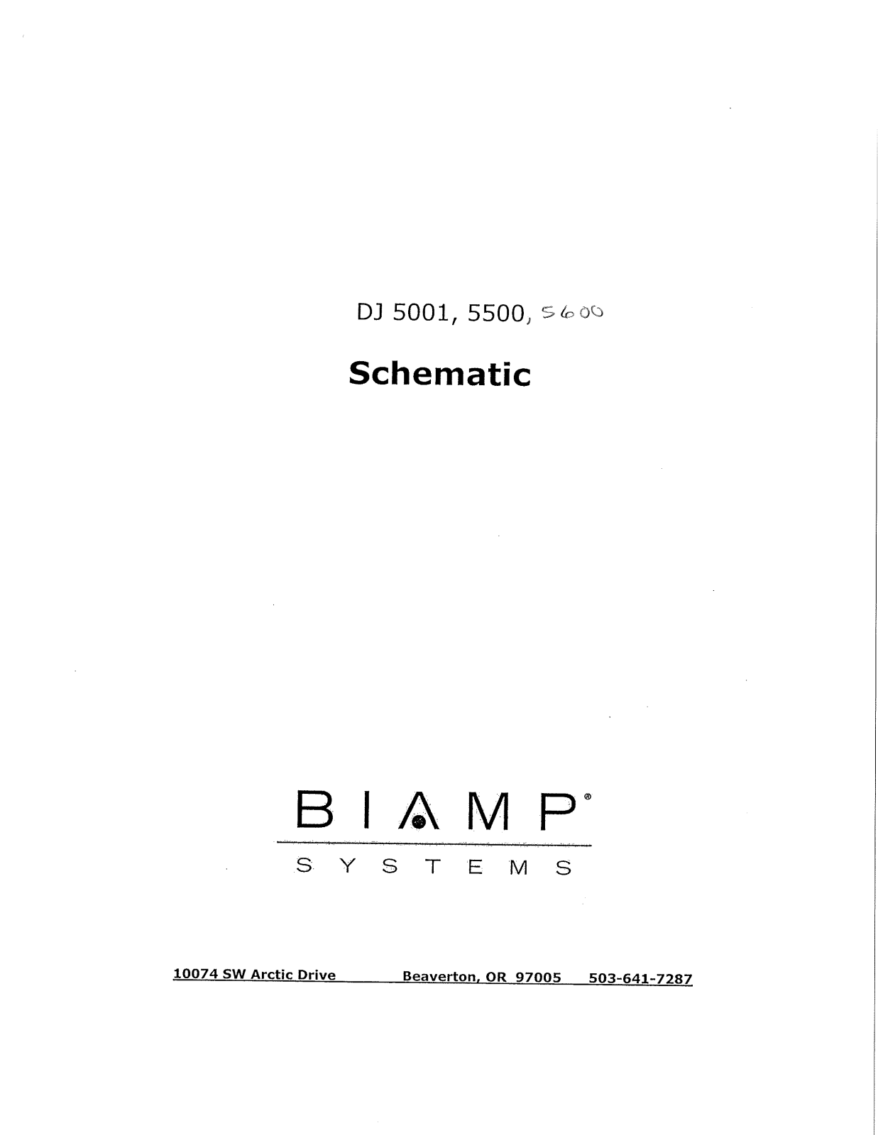 Biamp DJ 5001, DJ 5500, DJ 5600 User Manual