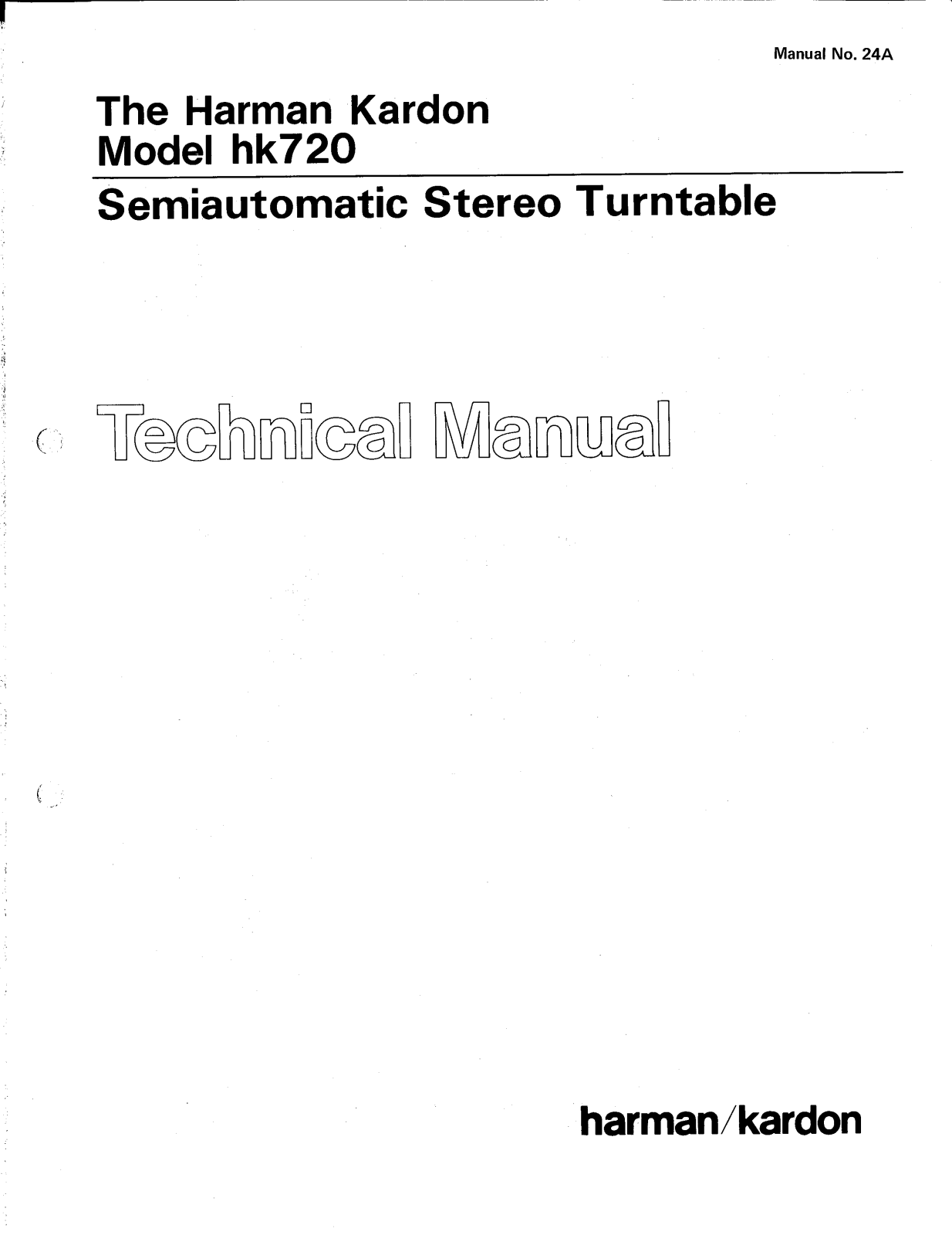 Harman Kardon HK-720 Service manual