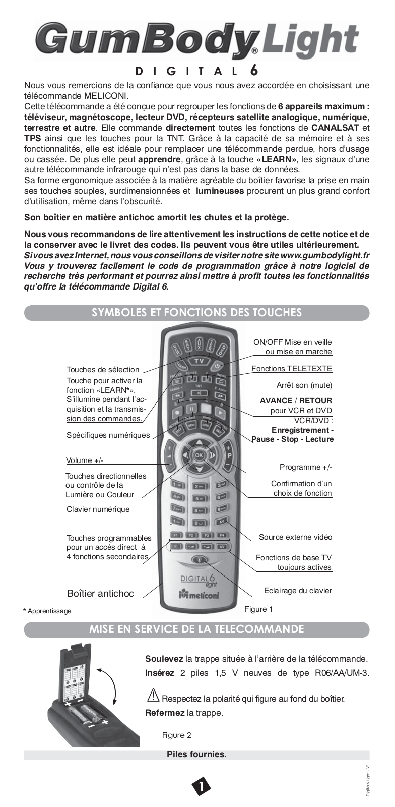 MELICONI DIGITAL LIGHT 6 User Manual