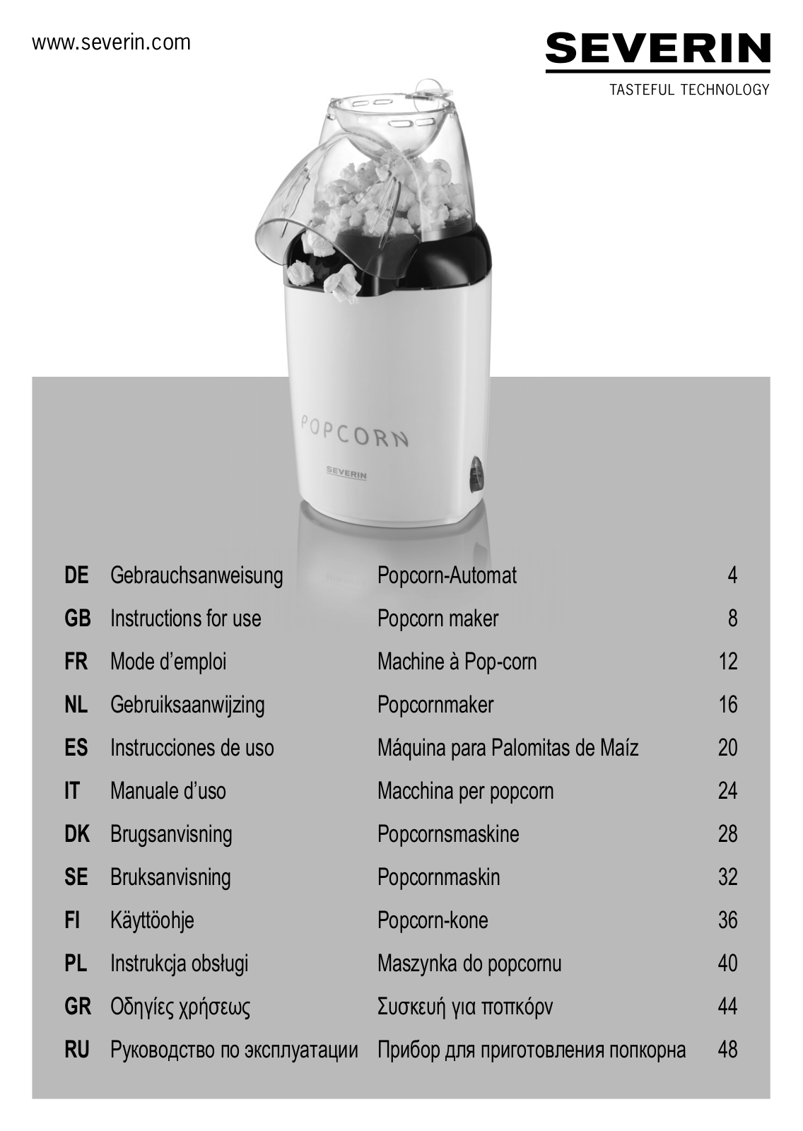 Severin PC 3751 operation manual