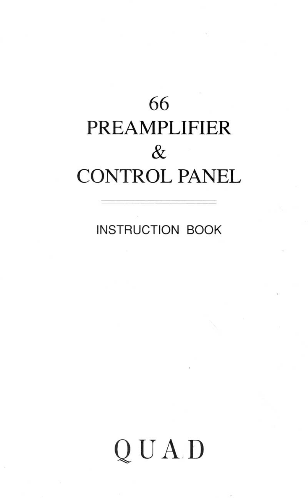 Quad 66 PREAMPLIFIER Manual