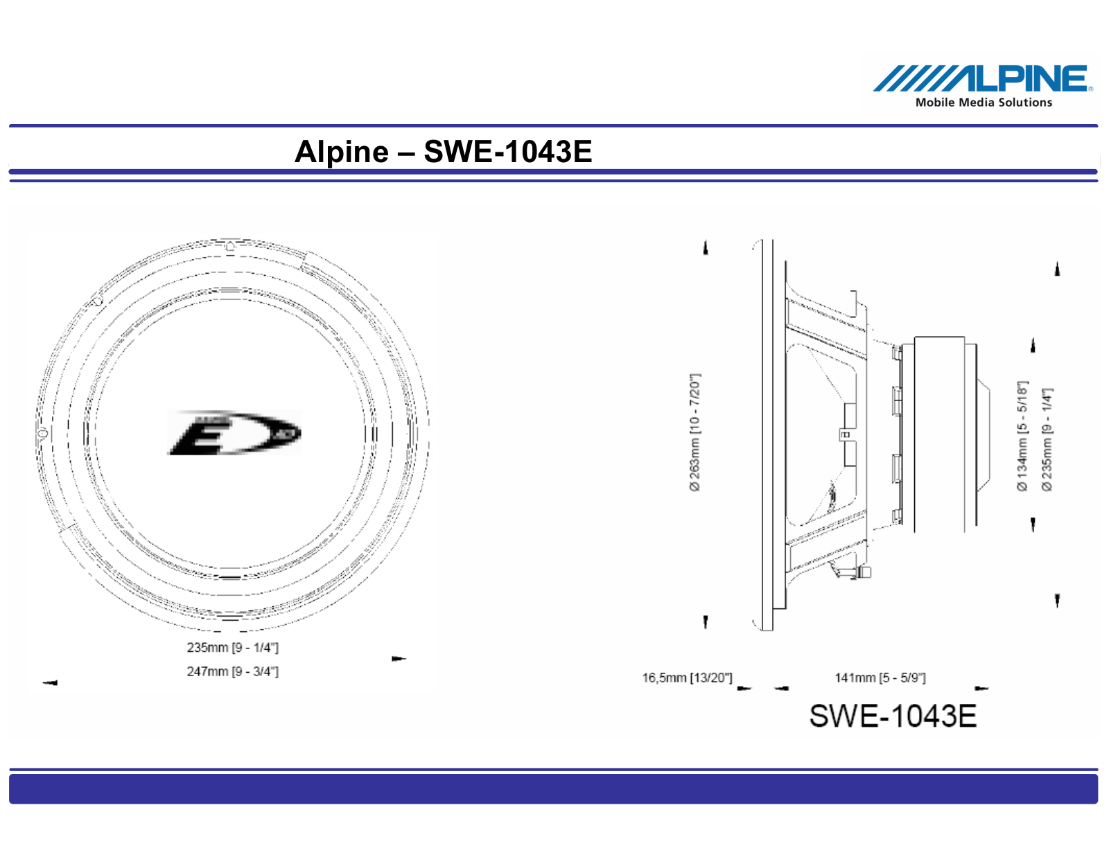 Alpine SWE-1043E User Manual