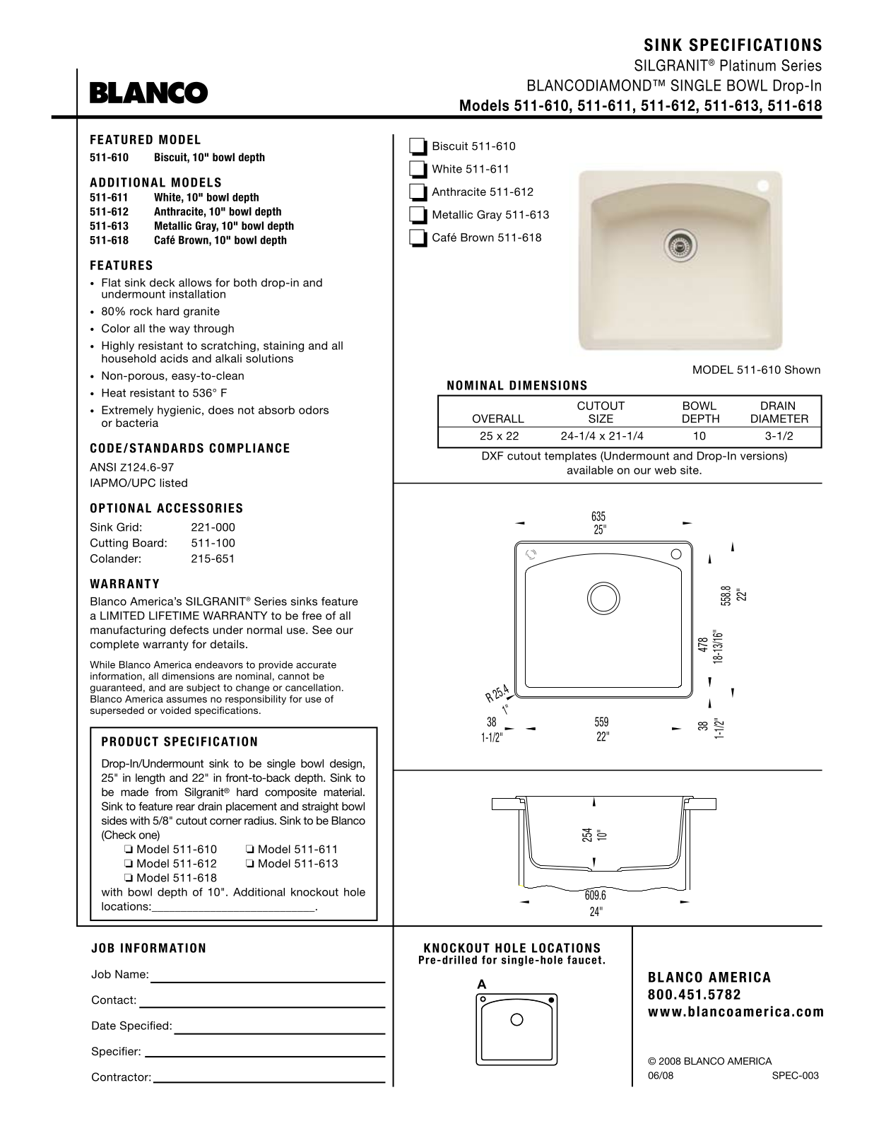 Blanco 511-612, 511-611 User Manual