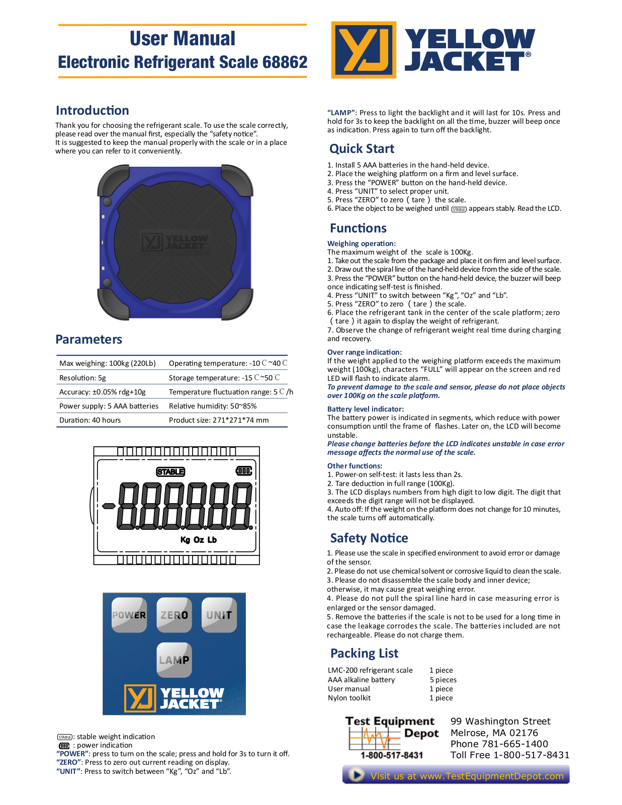 Yellow Jacket Yellow Jacket 68862 Manual - ManualMachine.com
