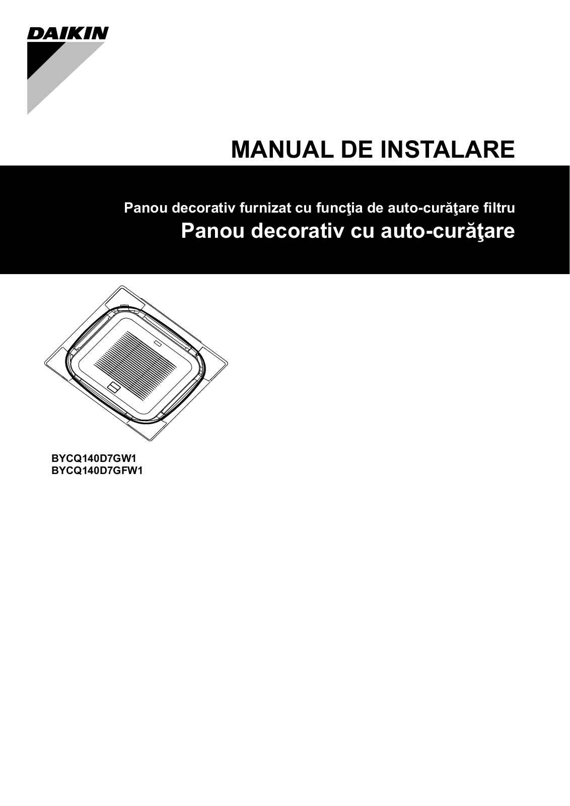 Daikin BYCQ140D7GW1 Installation manuals