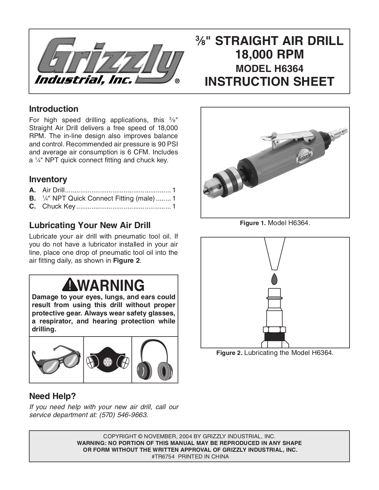 Grizzly H6364 User Manual