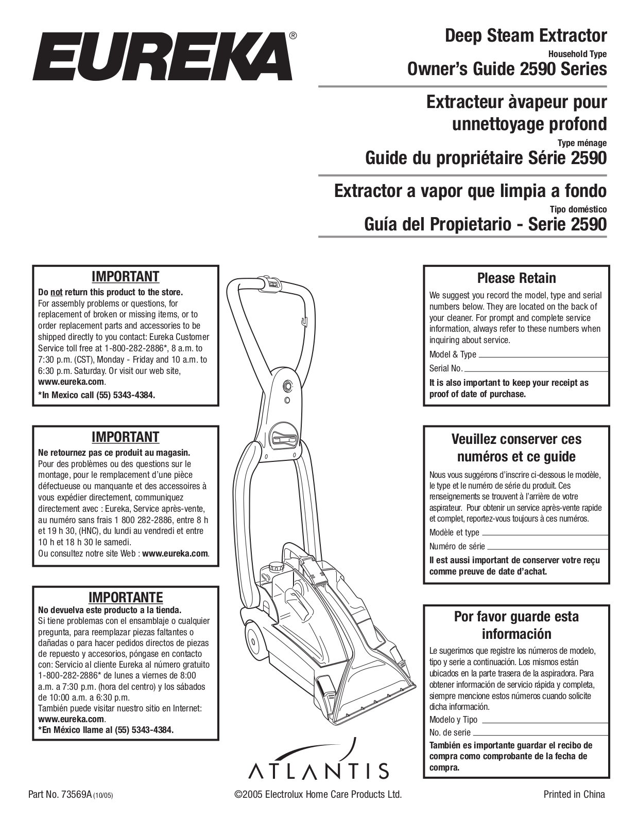 Eureka 2590 User Manual