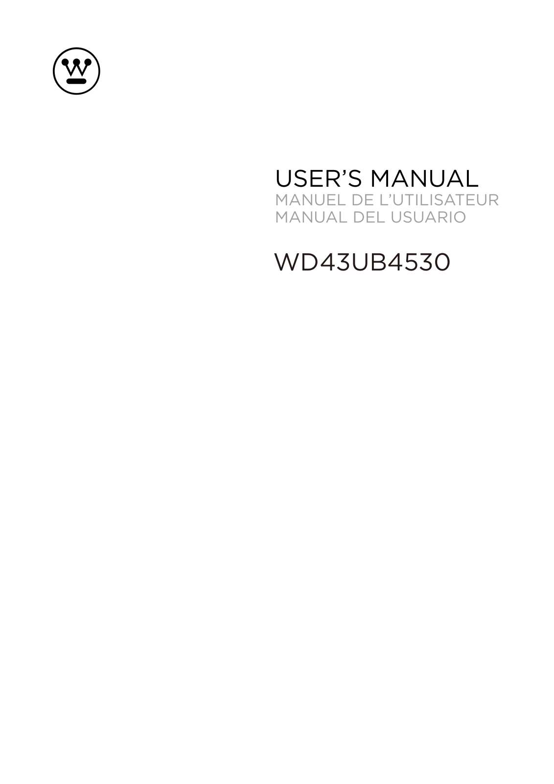 Westinghouse WD43UB4530 User Manual