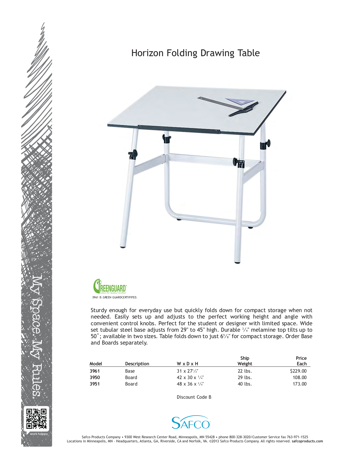 Safco 3961 User Manual