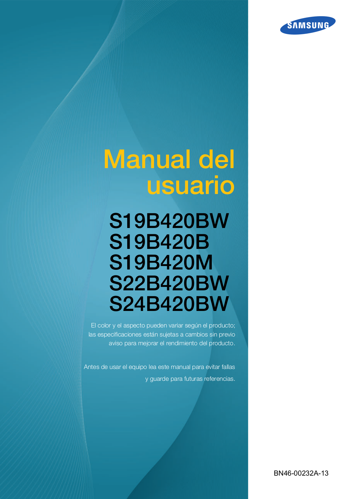 Samsung LS19B420BWV/ZA User Manual