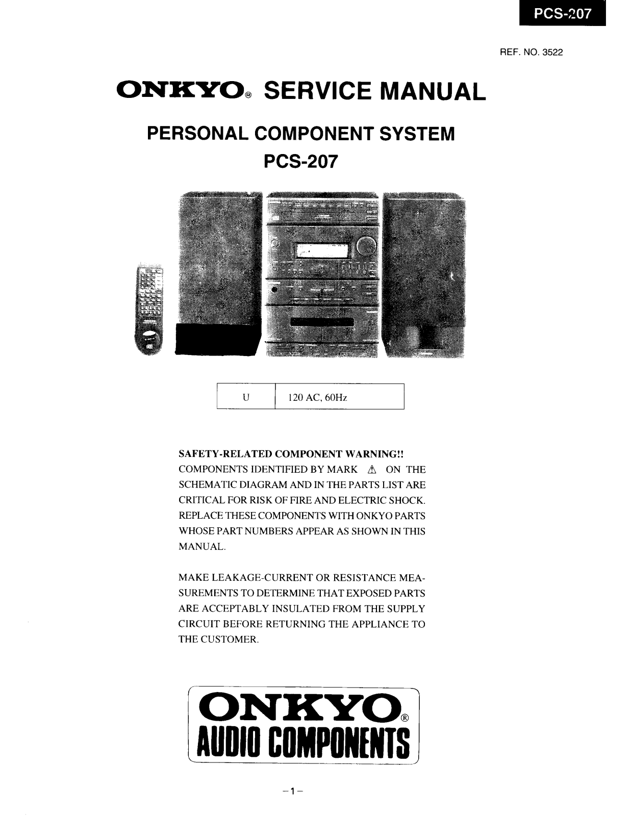 Onkyo PCS-207 Service manual