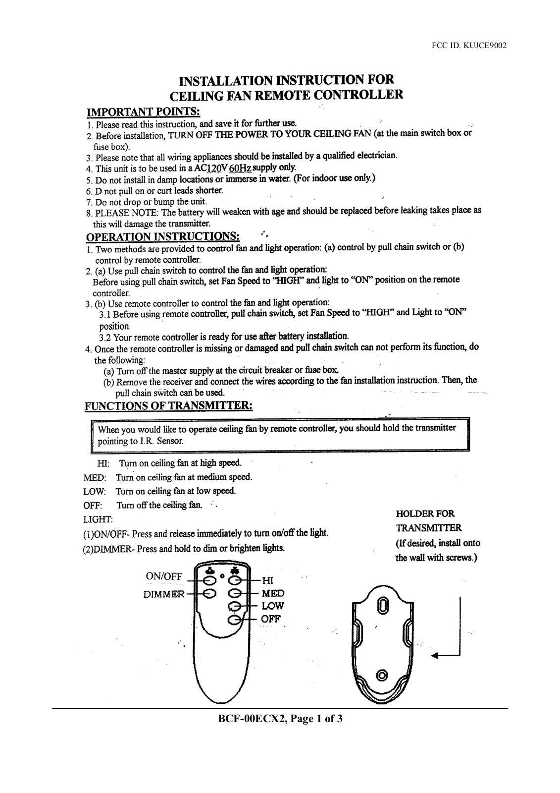 Chungear Co CE9002 User Manual