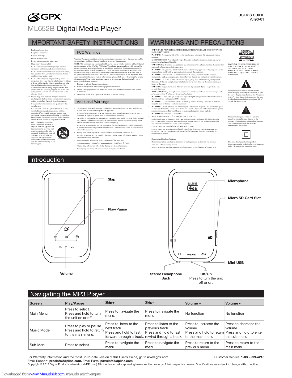 GPX ML652B User Manual