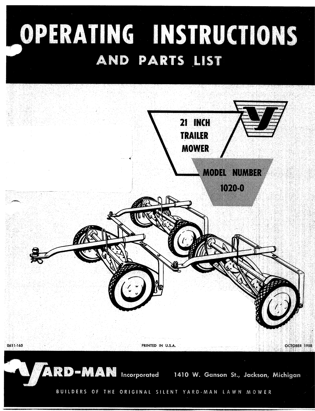 Yard-Man 1020-0 User Manual