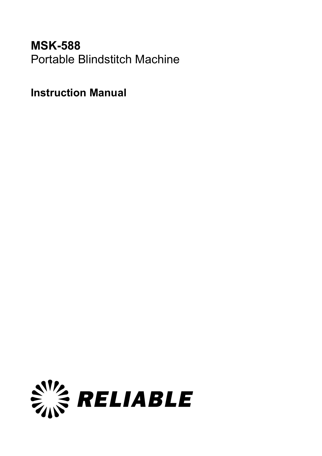 Reliable MSK-588 User Manual