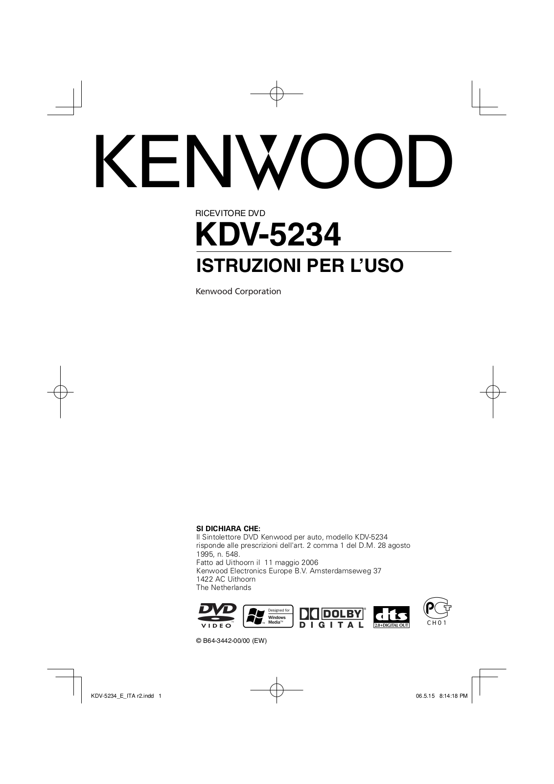 Kenwood KDV-5234 User Manual