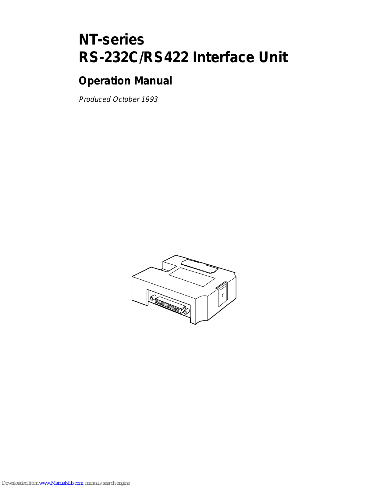 Omron NT, RS-232C - 10-1993, RS422 - 10-1993 Operation Manual