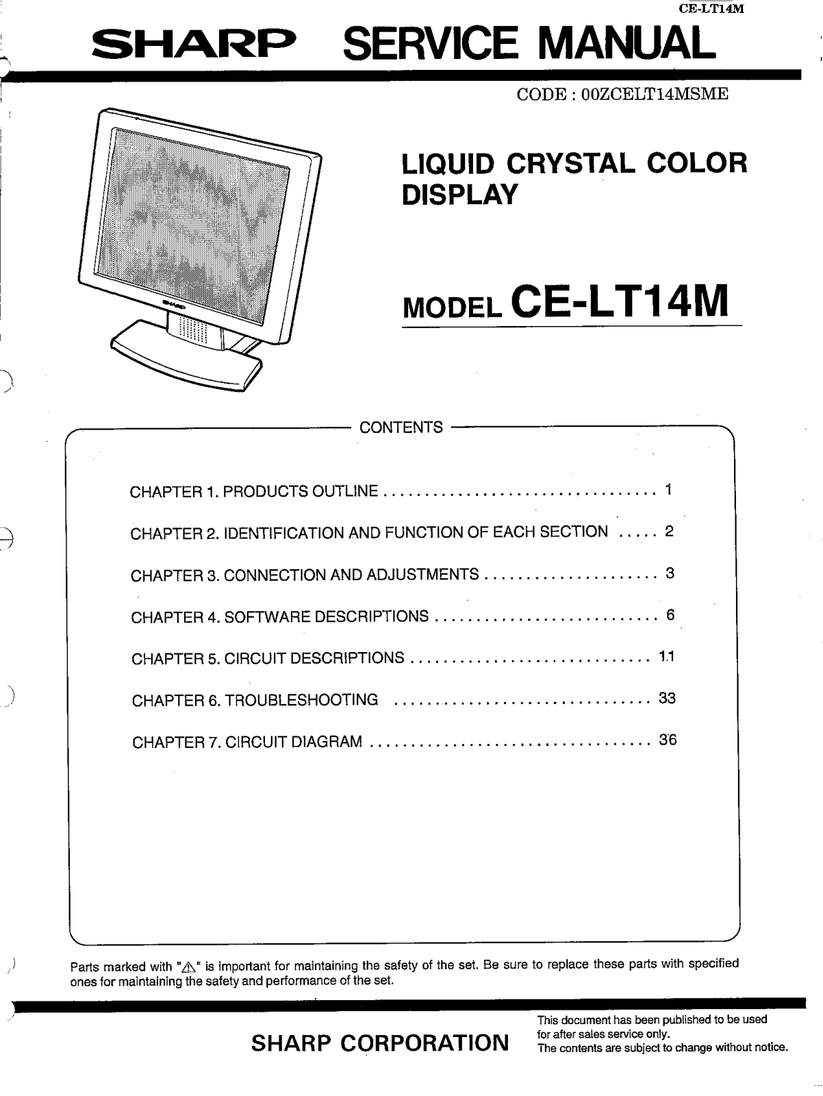 Sharp CE-LT14M Schematic