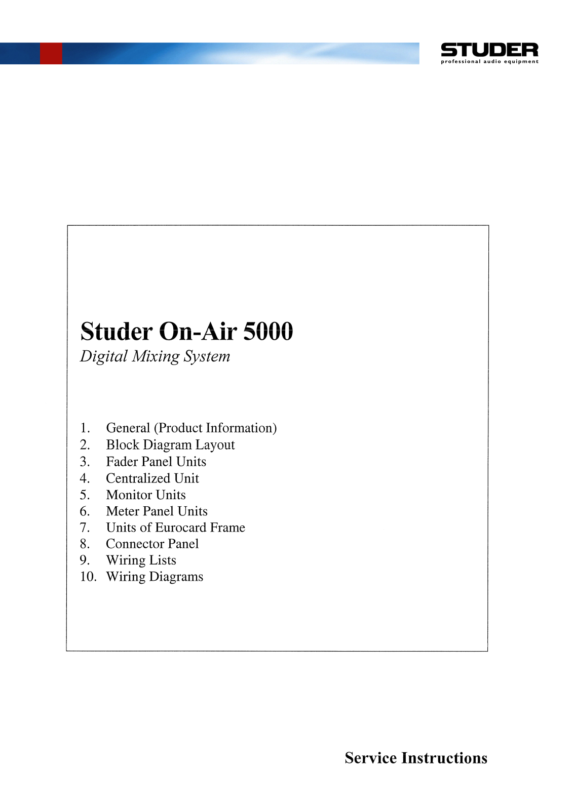 Studer OnAir5000 User Manual