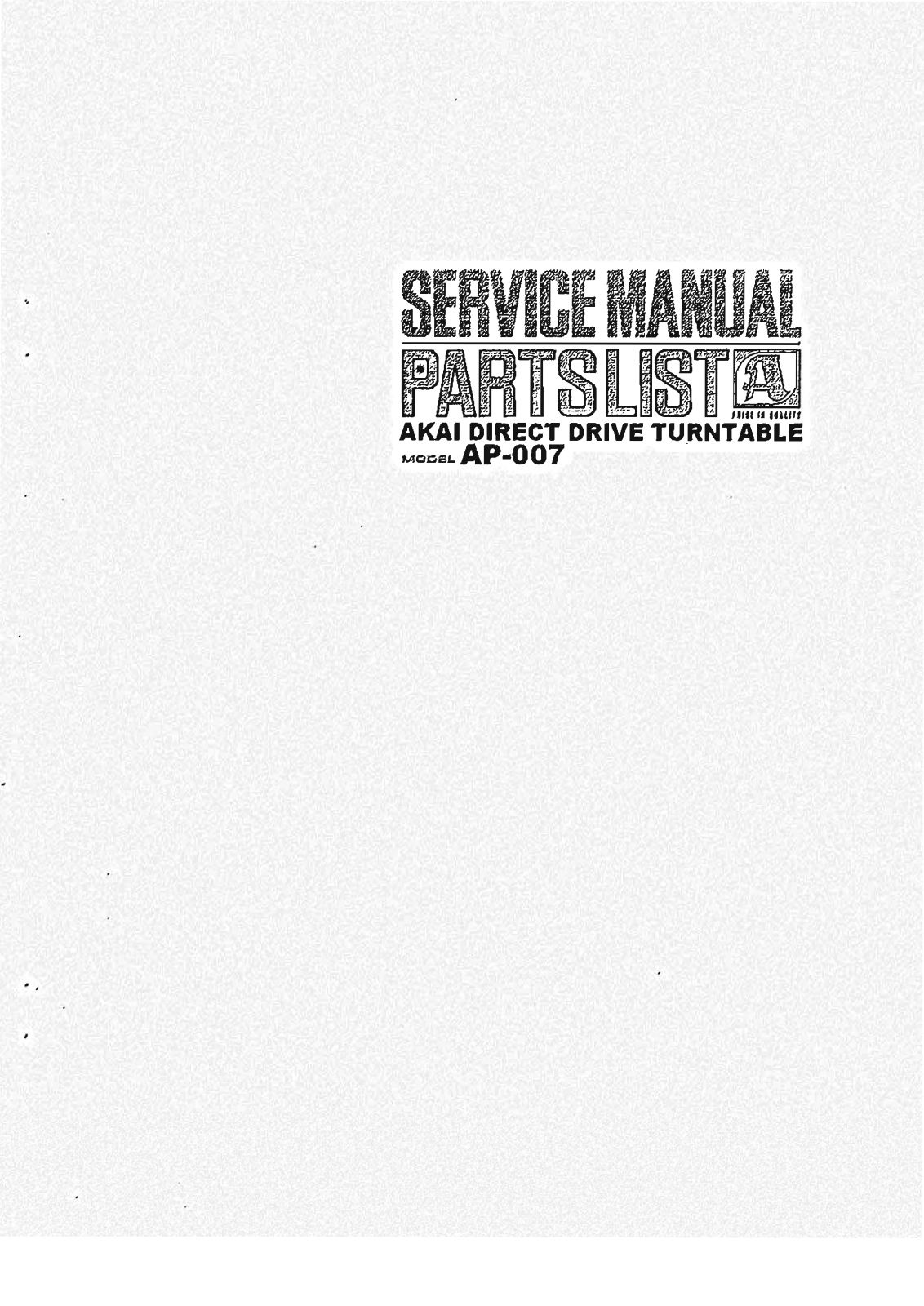 Akai AP-007 Service Manual