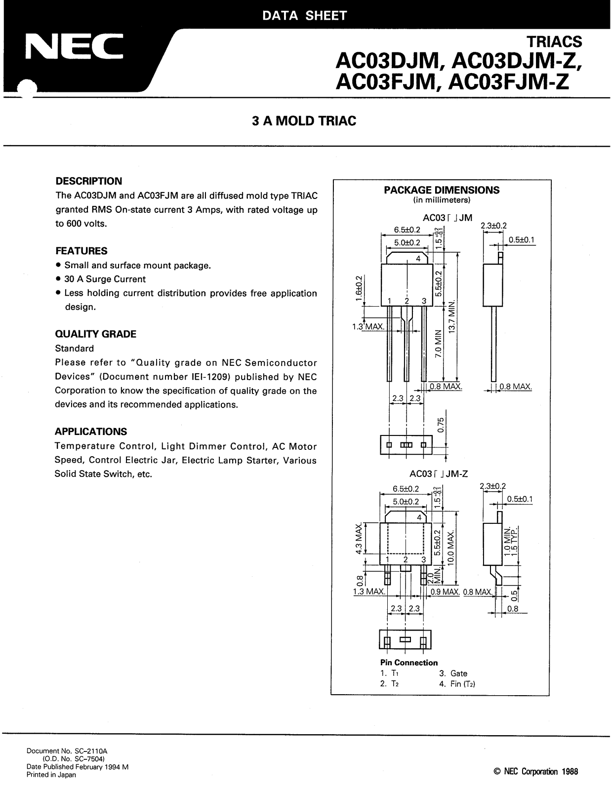 NEC AC03DJM-Z, AC03DJM, AC03FJM-Z Datasheet