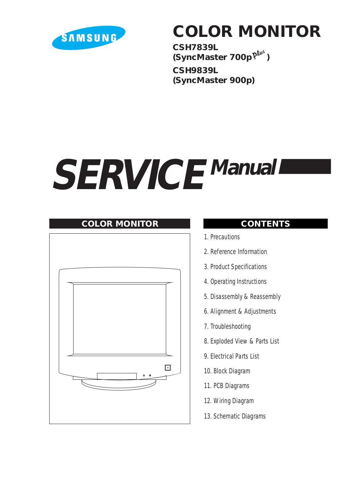 Samsung CSH9839, CSH7839, CSH780 Service Manual