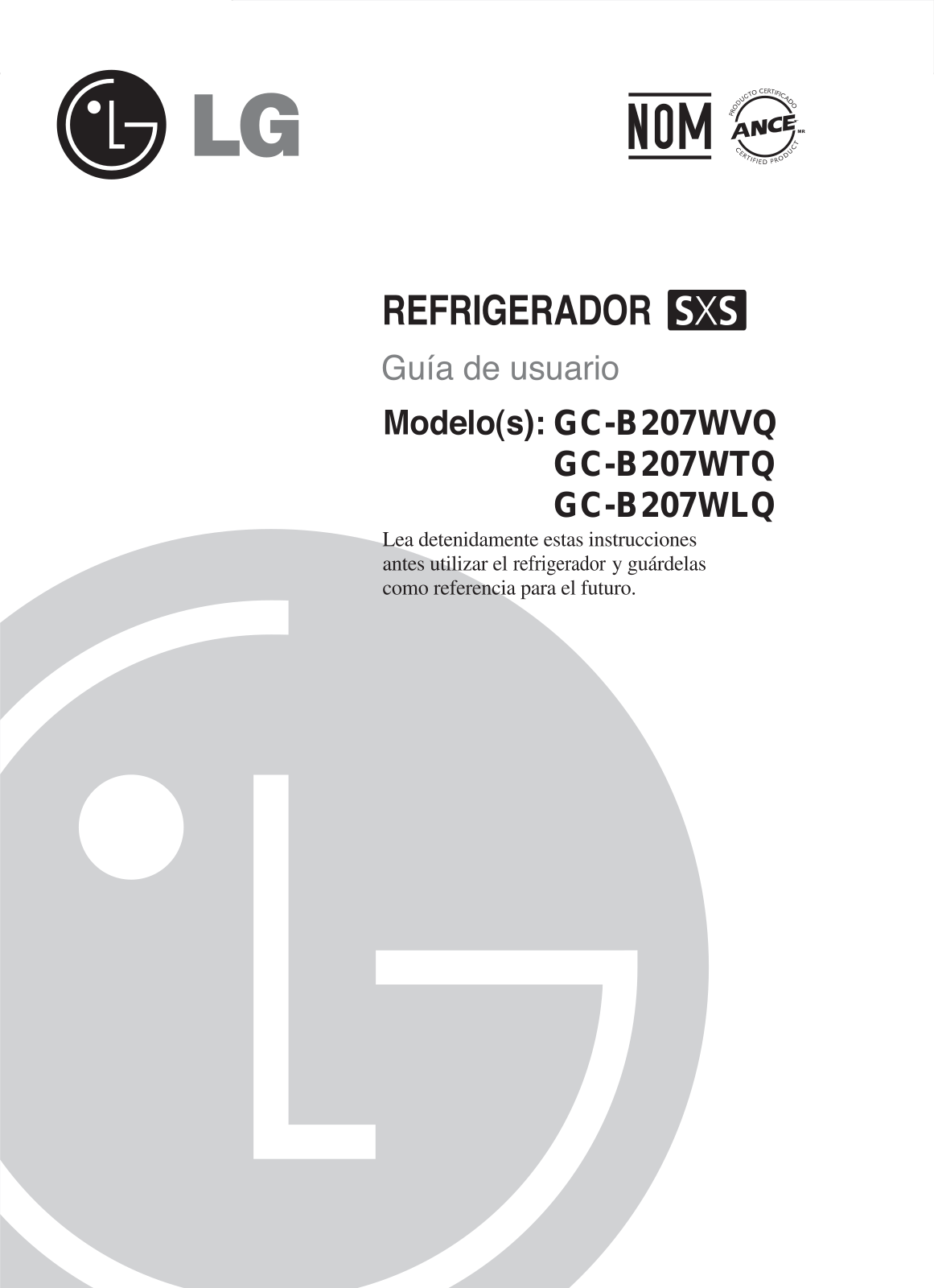 LG GC-B207WVQ Owner's Manual