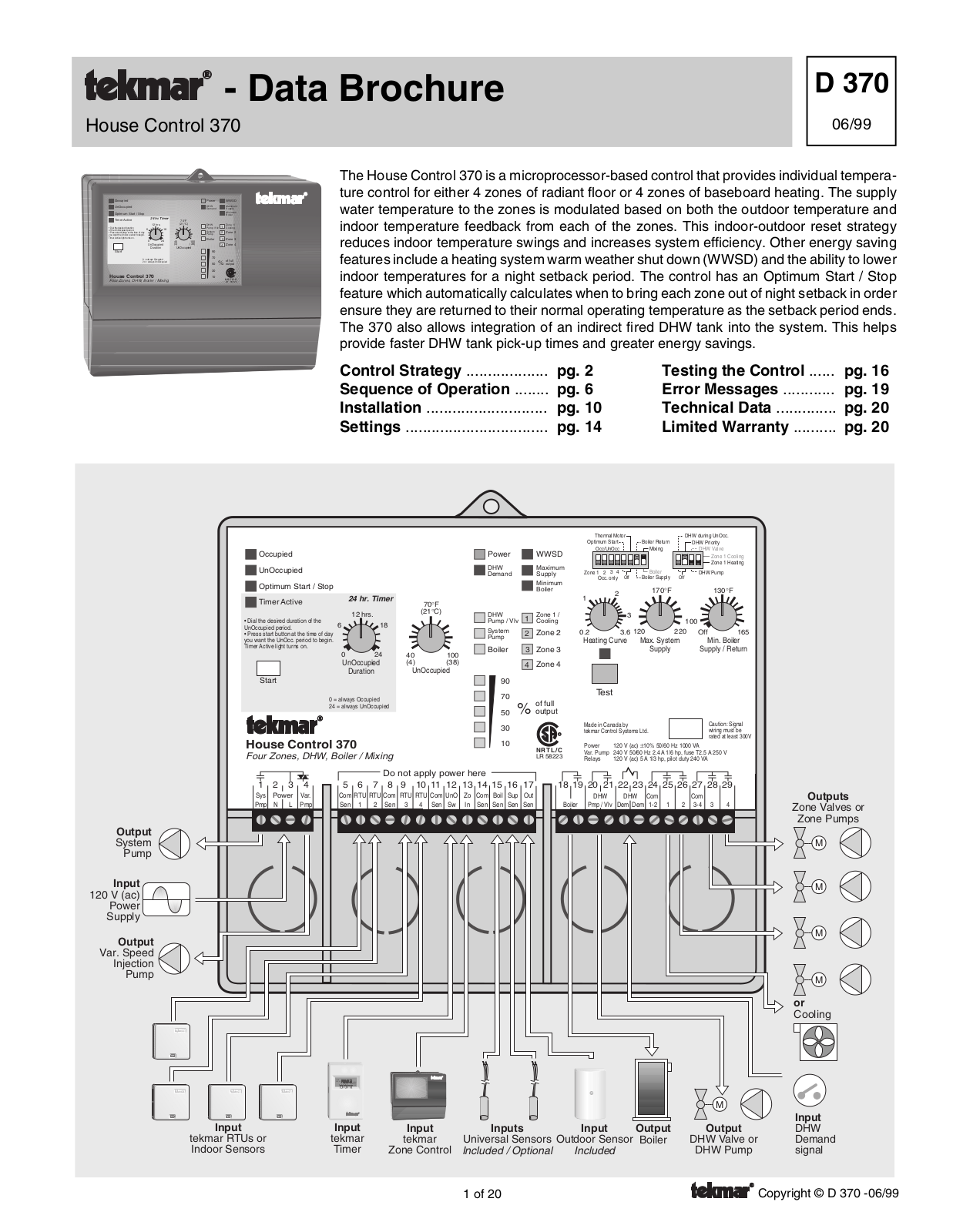 tekmar 370 User Manual