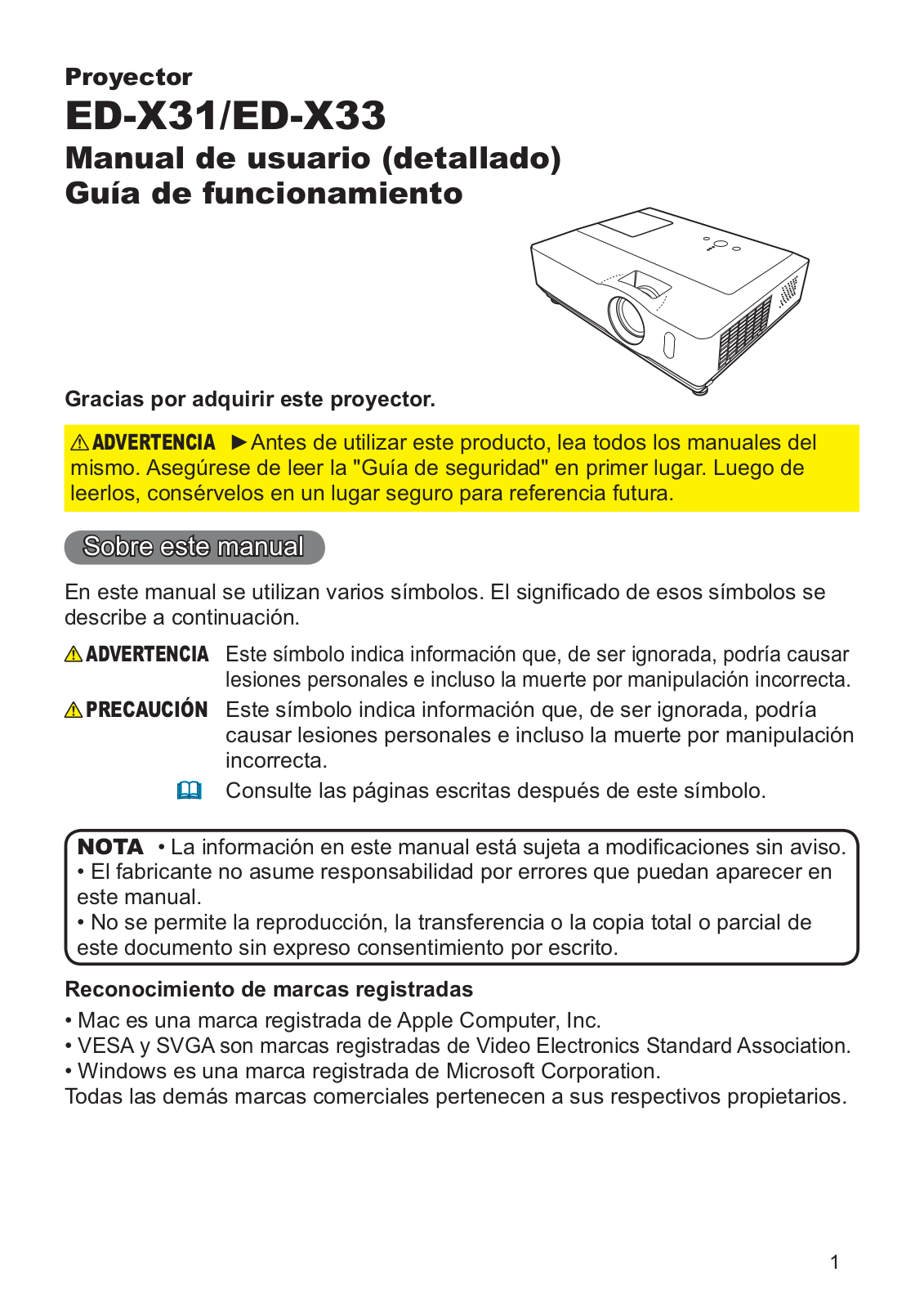 Hitachi ED-X31EP User Manual