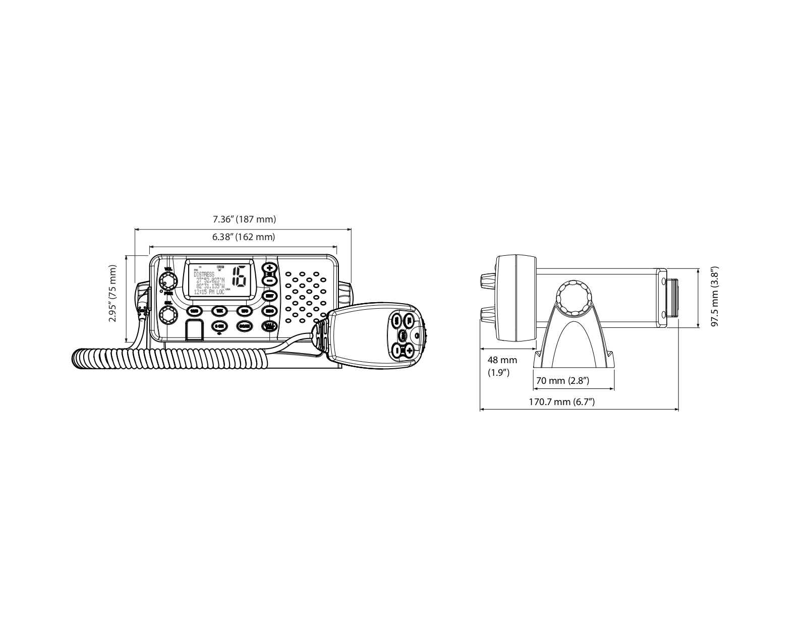 Northstar EXPLORER 725 DIMENSIONS schematics