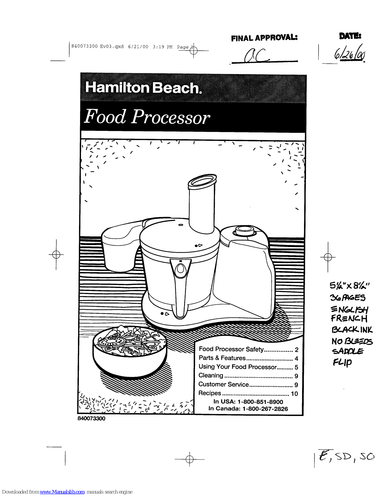 Hamilton Beach 70650 User Manual