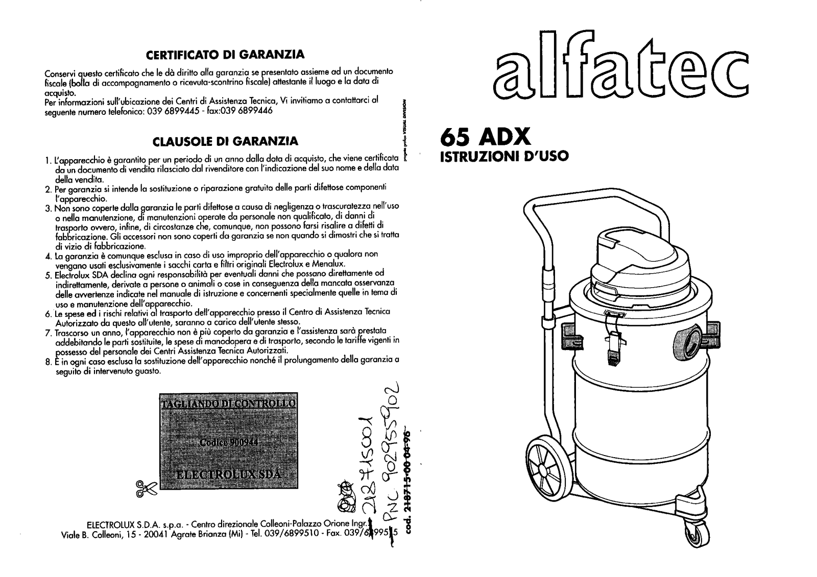 Alfatec 65ADX User Manual