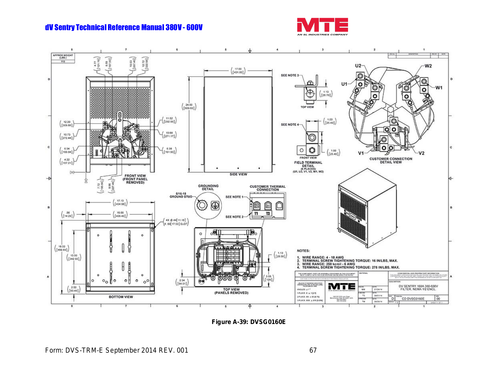 MTE DVSG0160E Technical Reference Manual