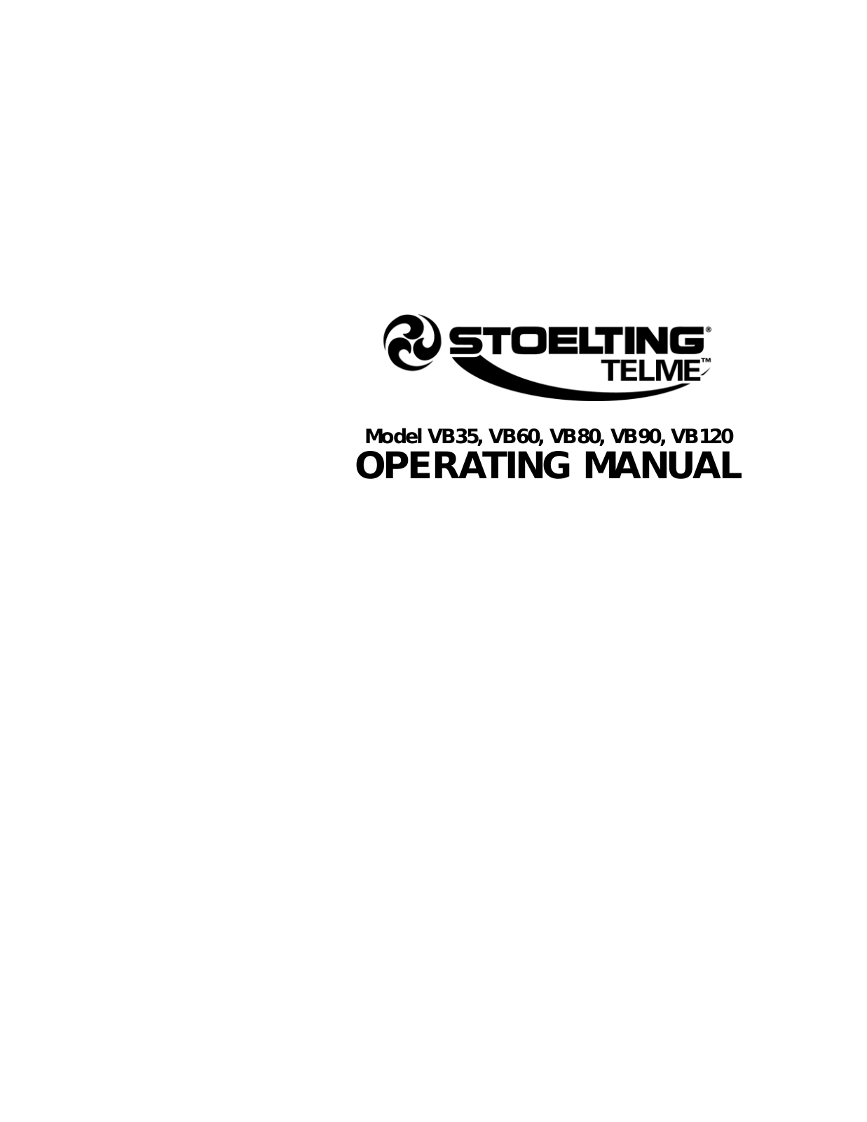 Stoelting VB60 Installation  Manual