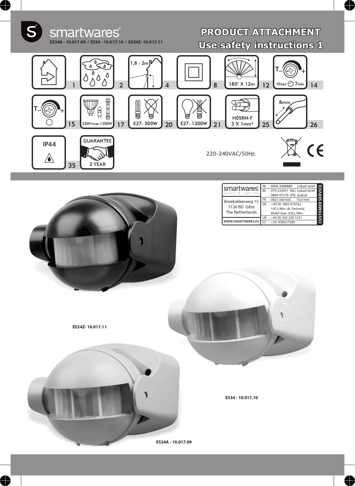 Smartwares ES34, ES34A, ES34Z User Manual