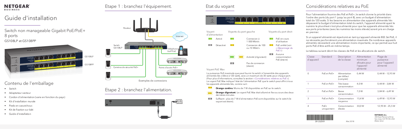 Netgear GS108LP Installation Manual