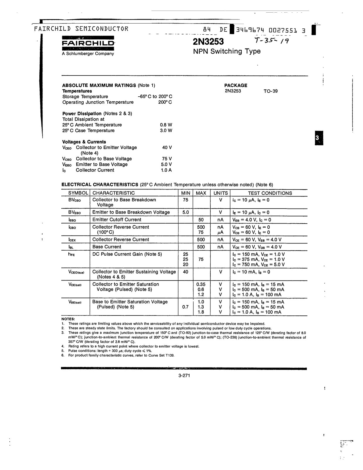 Fairchild Semiconductor 2N3253 Datasheet