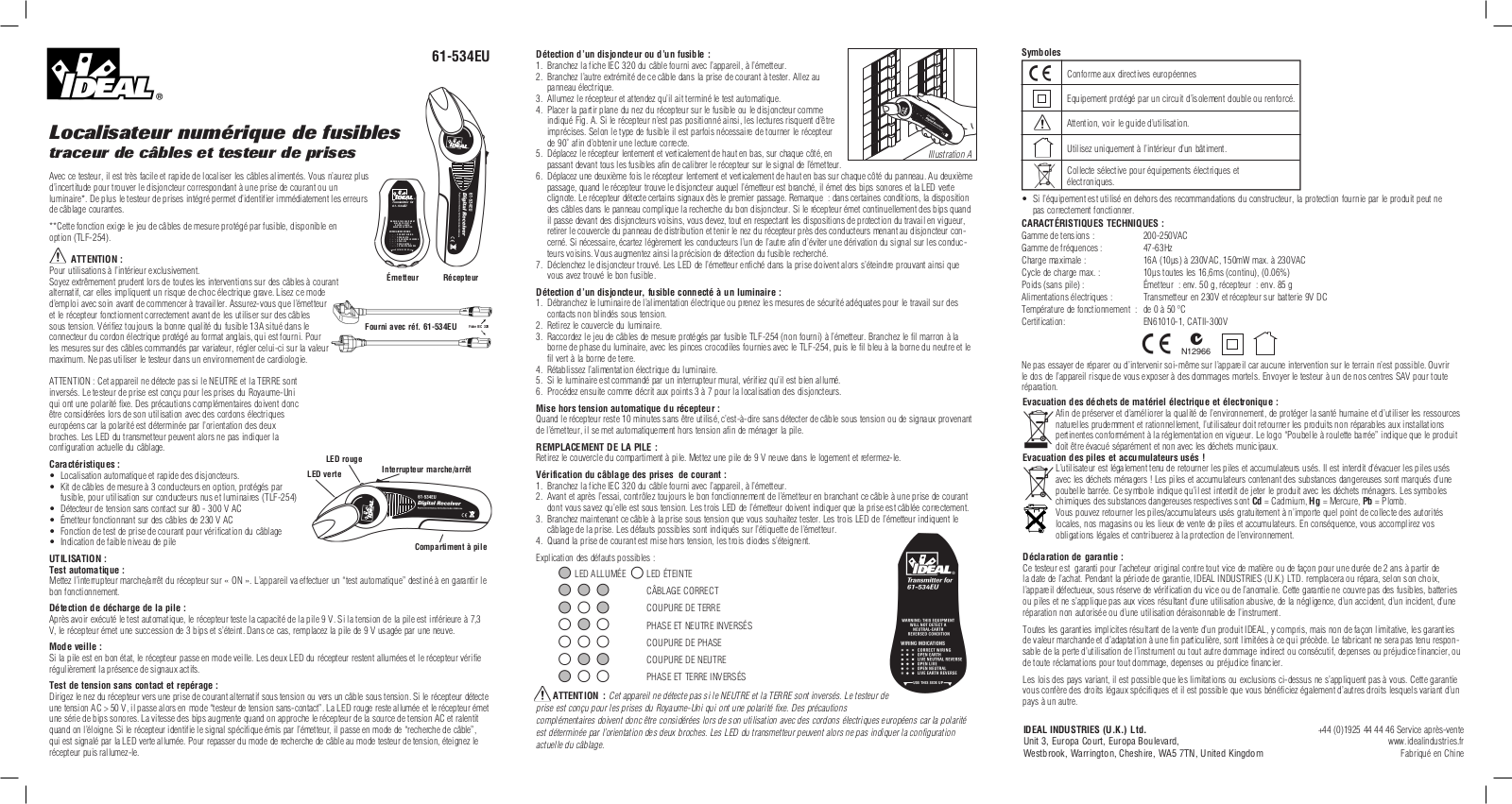 IDEAL Electrical 61-534EU Instruction Sheet