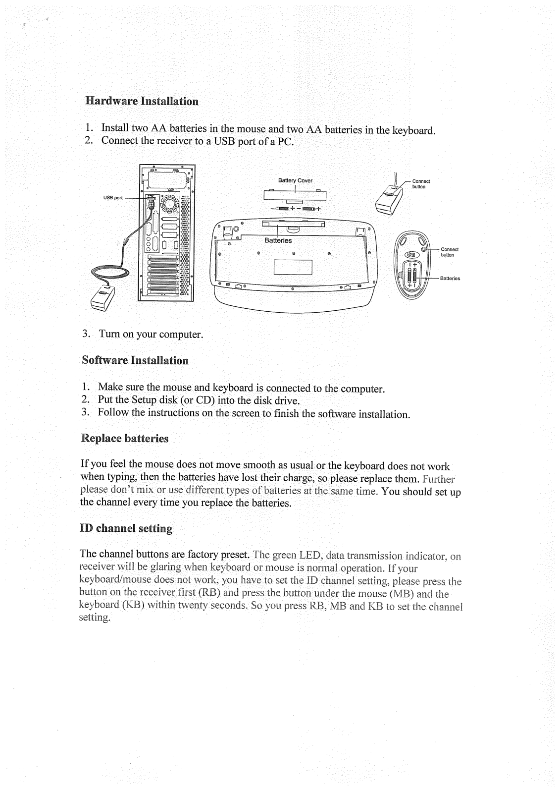 KYE SYSTEMS GKZGN, GMZGW Users manual