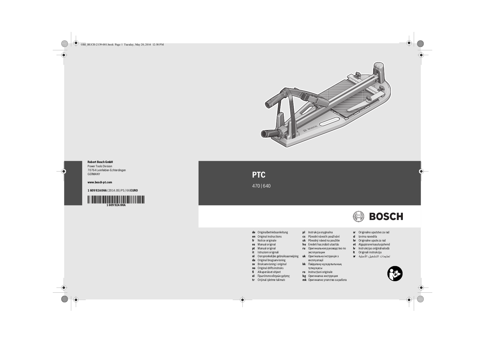 Bosch PTC 640 User Manual