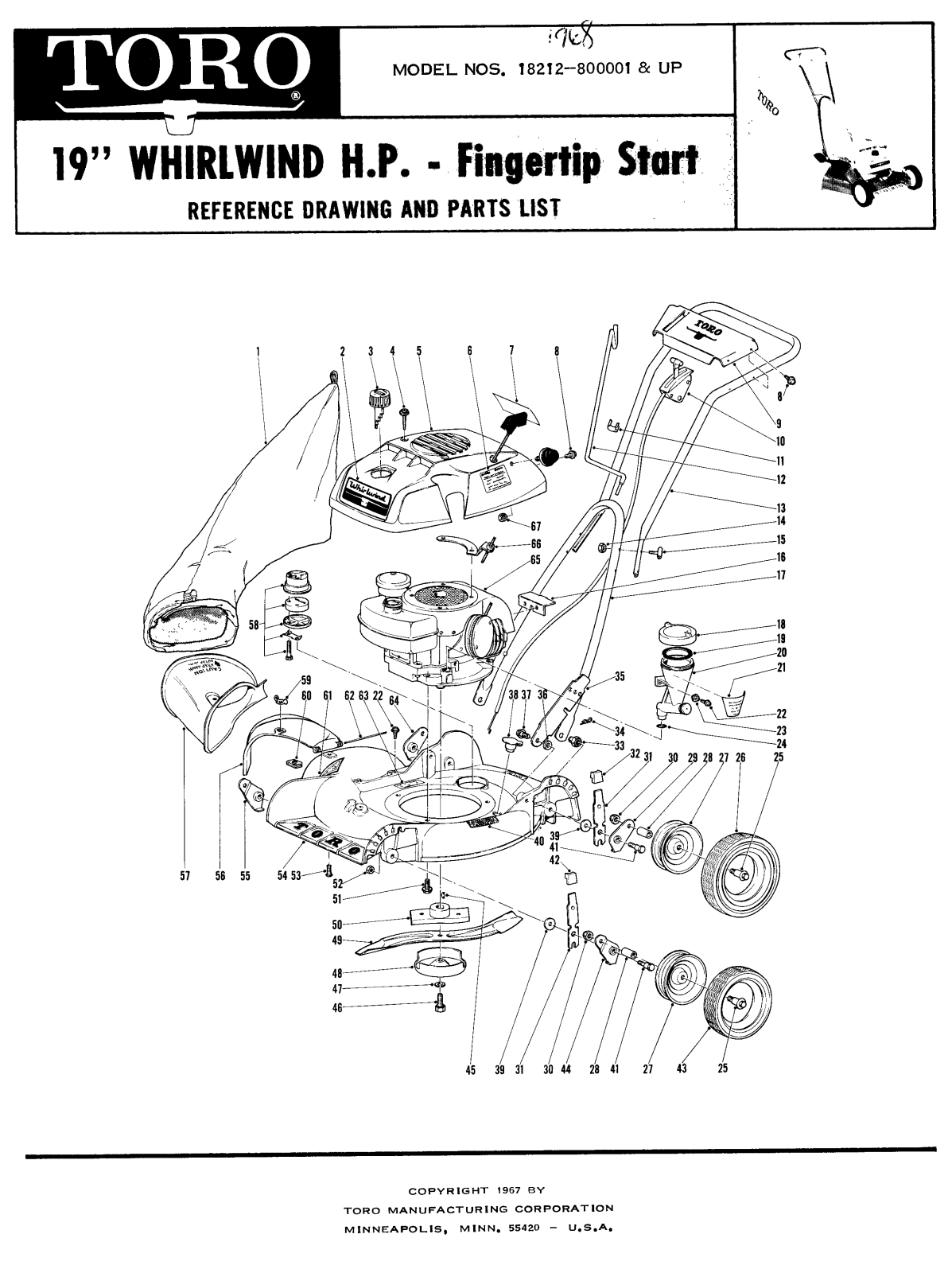 Toro 18212 Parts Catalogue