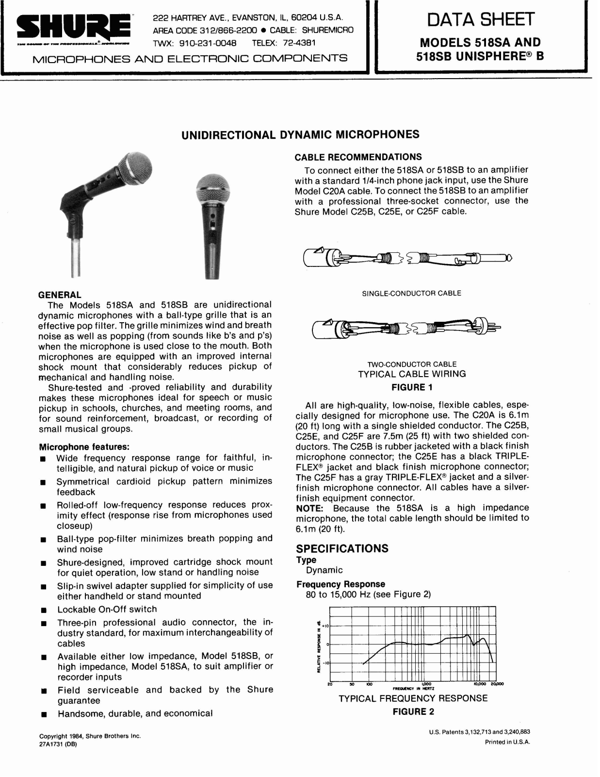 Shure 518SA, 518SB User Guide - ManualMachine.com