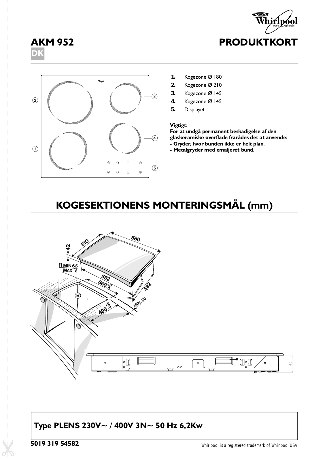 Whirlpool AKM 952/IX INSTRUCTION FOR USE