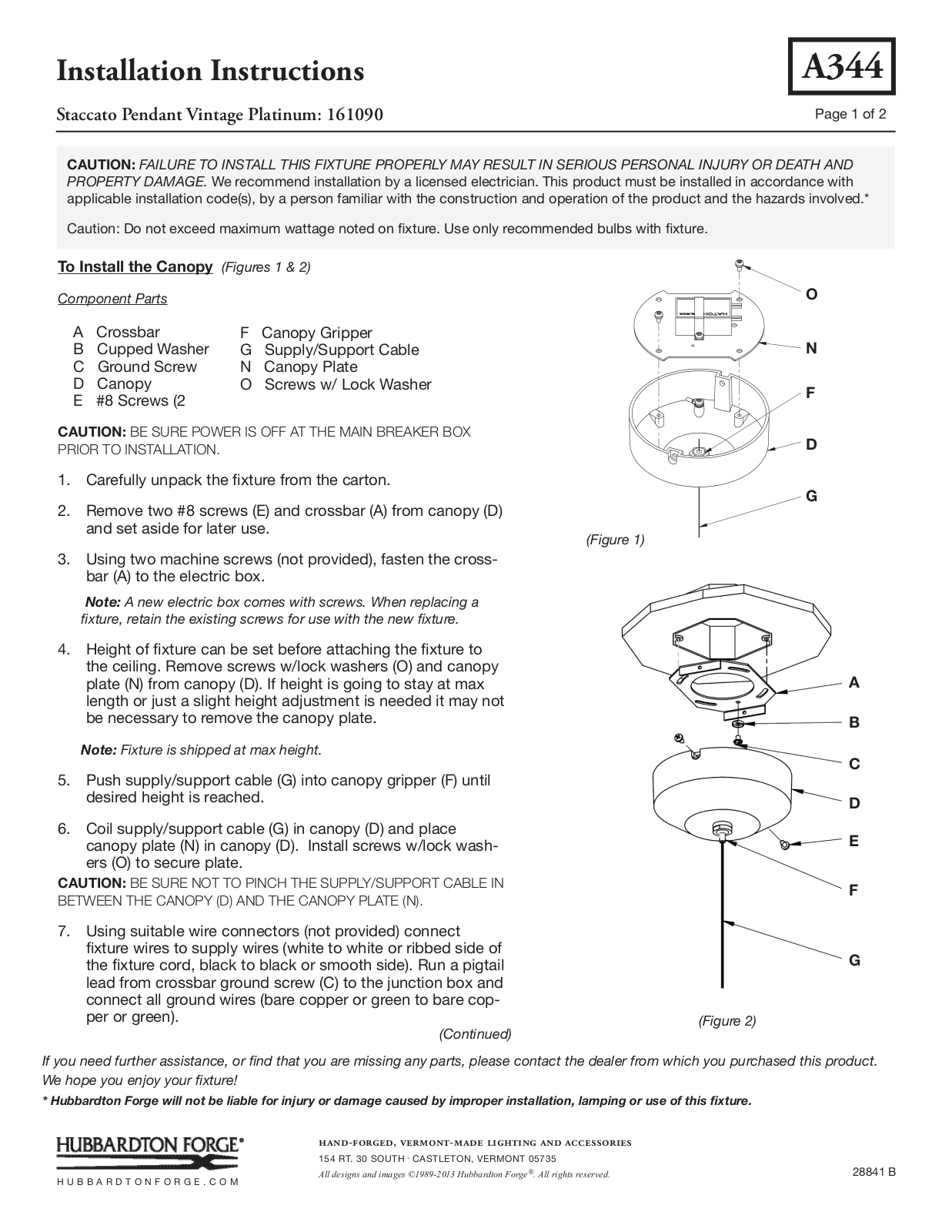 Hubbardton Forge 161090 User Manual