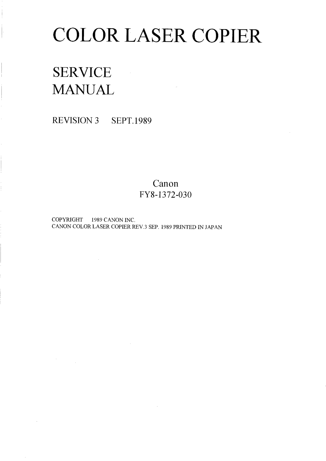 CANON Color Scanner-Printer-Copier Service Manual