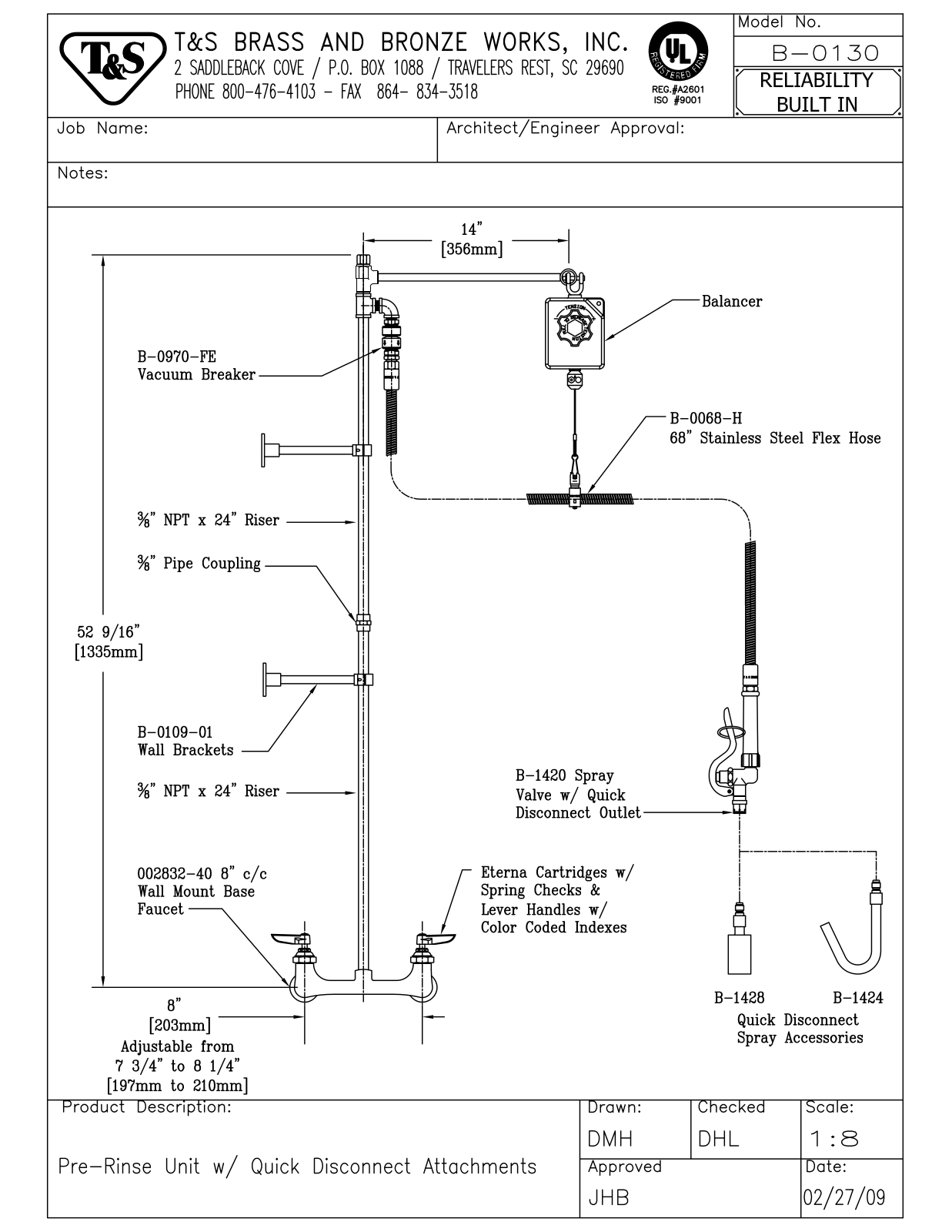 T&S Brass B-0130 User Manual