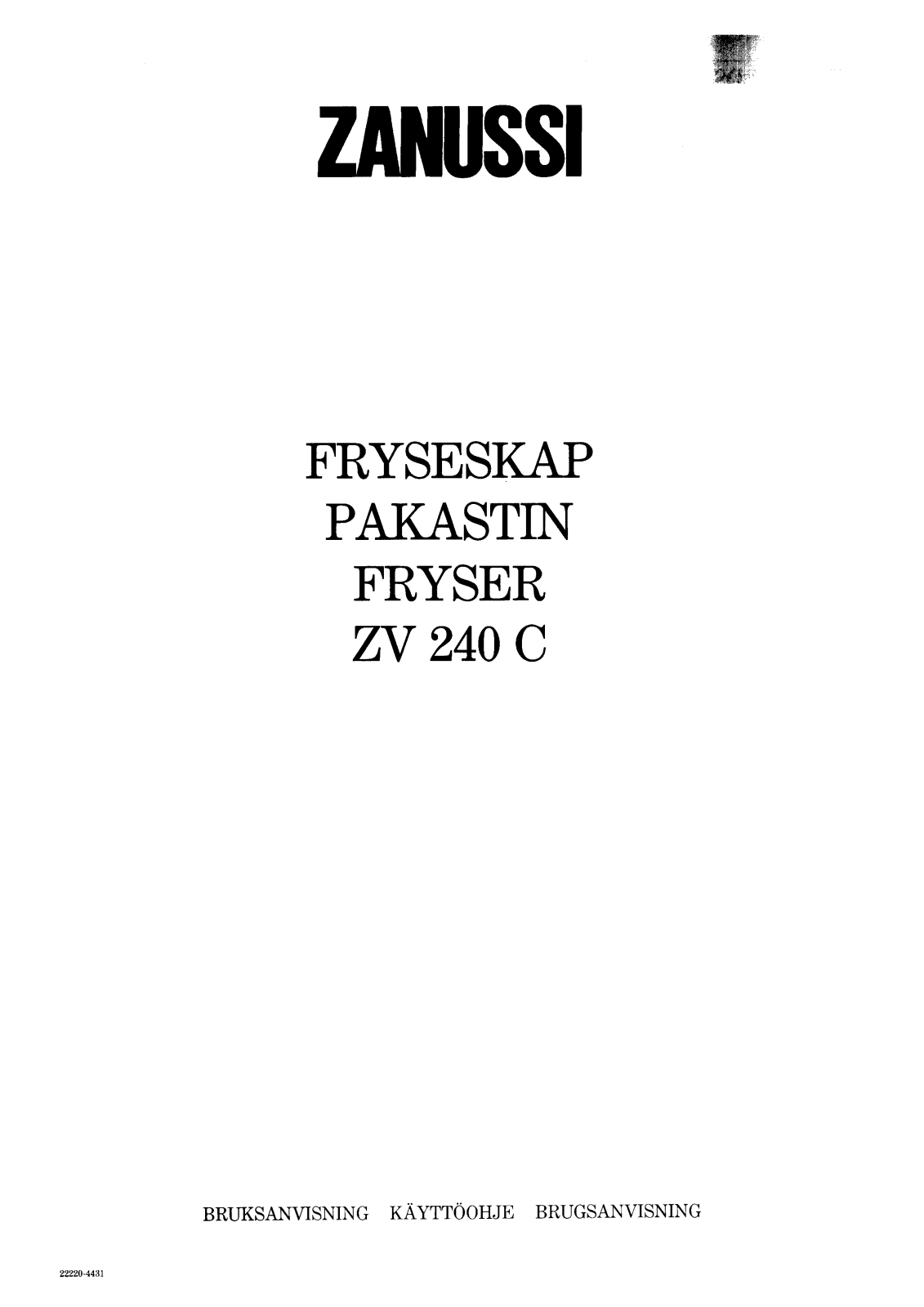 Zanussi ZV240C User Manual