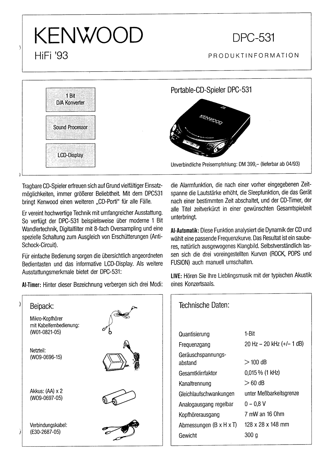 Kenwood DPC-531 User Manual