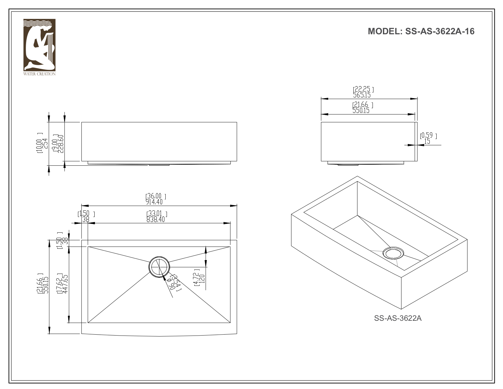 Water Creation CF511AS3622A User Manual