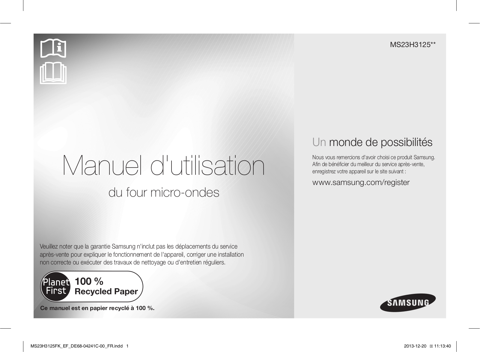 Samsung MS23H3125FK, MS23H3125AK User Manual